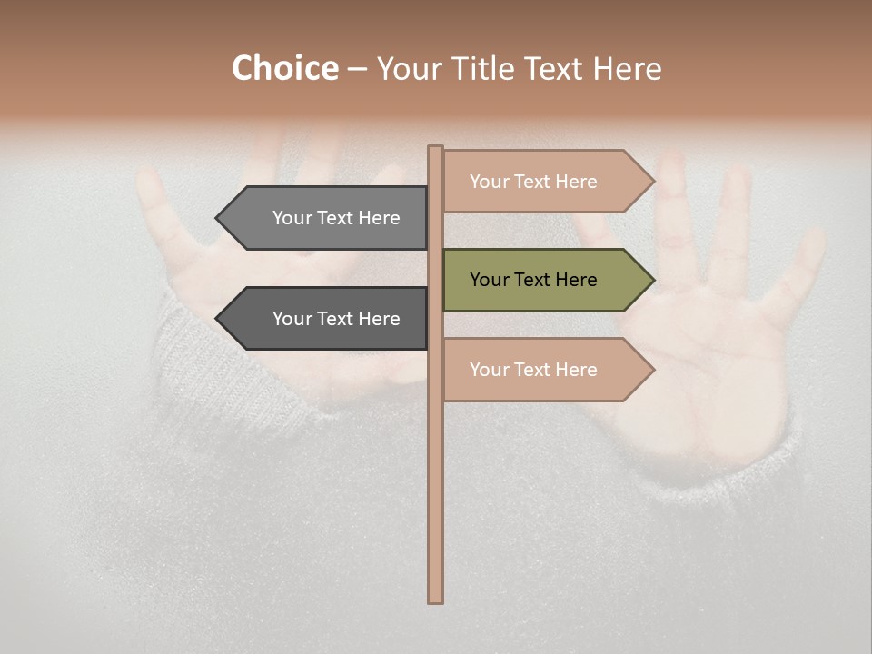 A Young Girl Trapped Behind Some Frosted Glass With Her Hands On It PowerPoint Template