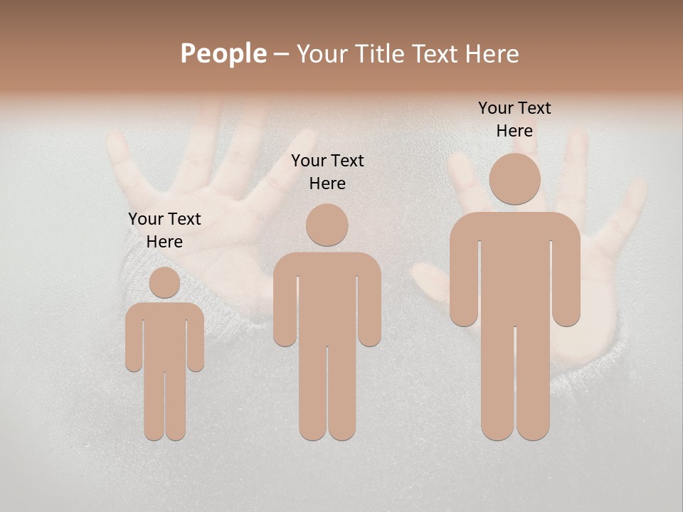 A Young Girl Trapped Behind Some Frosted Glass With Her Hands On It PowerPoint Template