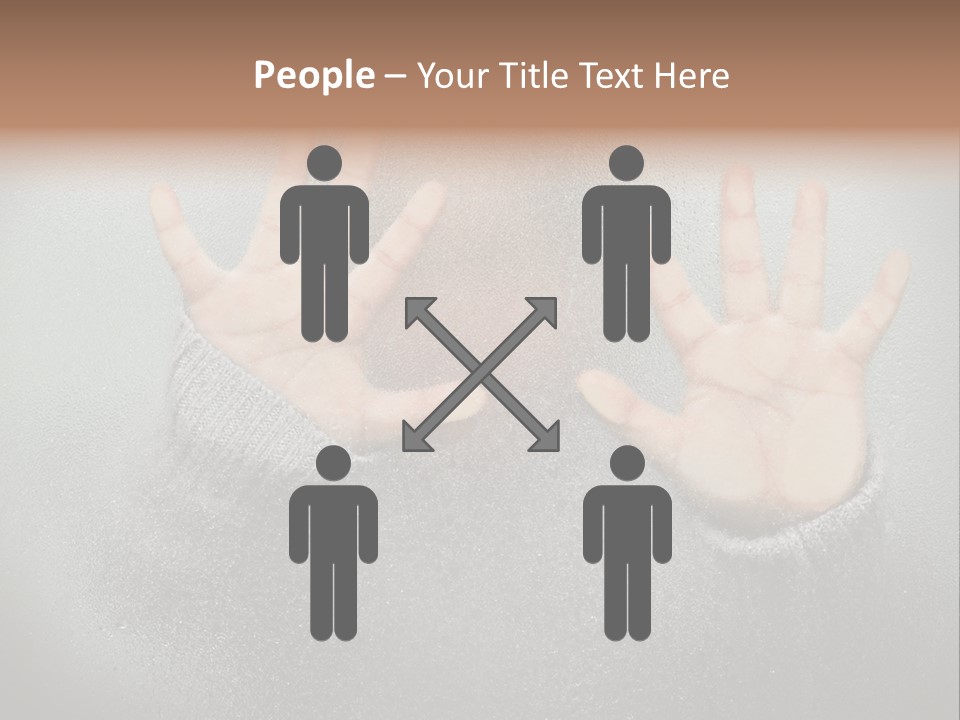 A Young Girl Trapped Behind Some Frosted Glass With Her Hands On It PowerPoint Template