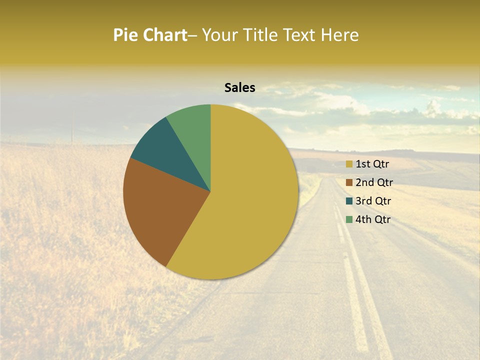 A Road Going Through A Field With A Cloudy Sky In The Background PowerPoint Template