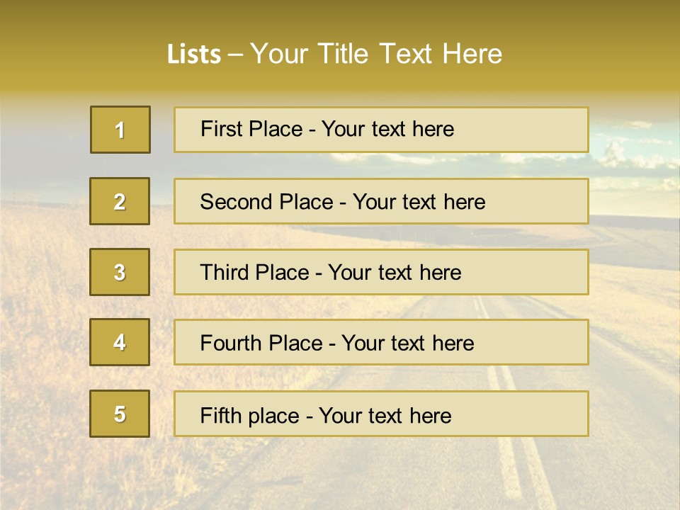 A Road Going Through A Field With A Cloudy Sky In The Background PowerPoint Template