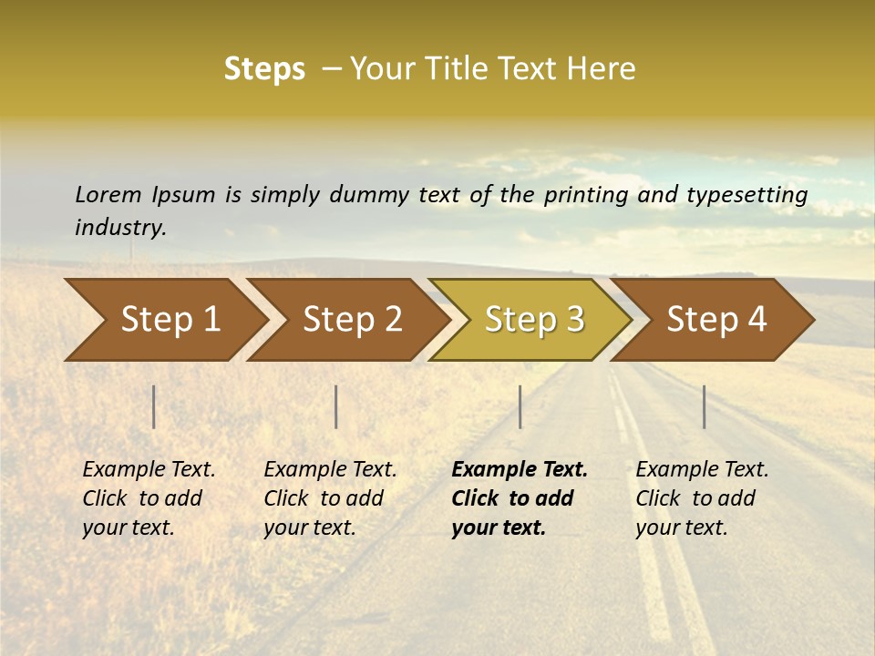 A Road Going Through A Field With A Cloudy Sky In The Background PowerPoint Template