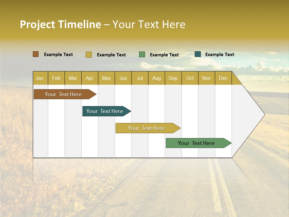 A Road Going Through A Field With A Cloudy Sky In The Background PowerPoint Template