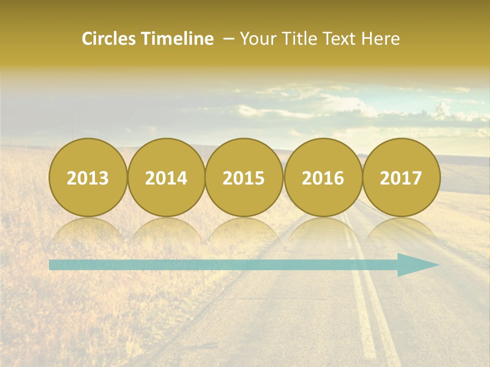 A Road Going Through A Field With A Cloudy Sky In The Background PowerPoint Template