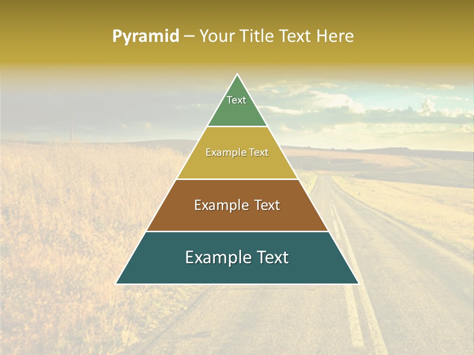 A Road Going Through A Field With A Cloudy Sky In The Background PowerPoint Template