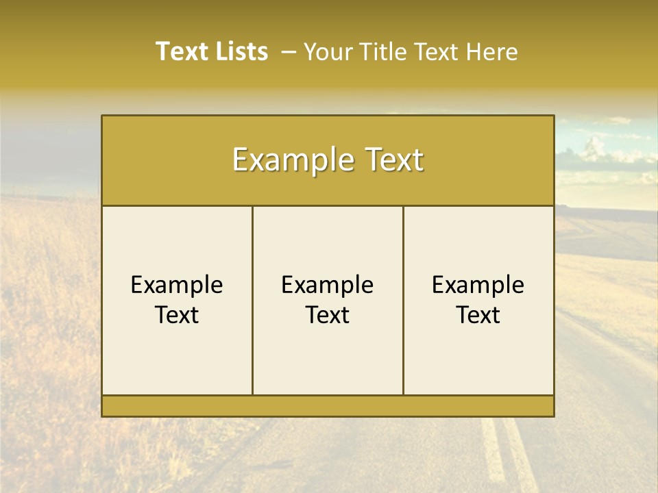 A Road Going Through A Field With A Cloudy Sky In The Background PowerPoint Template