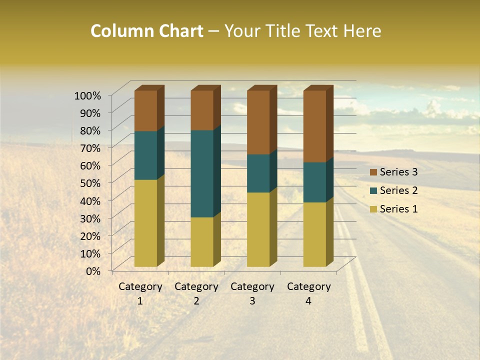 A Road Going Through A Field With A Cloudy Sky In The Background PowerPoint Template