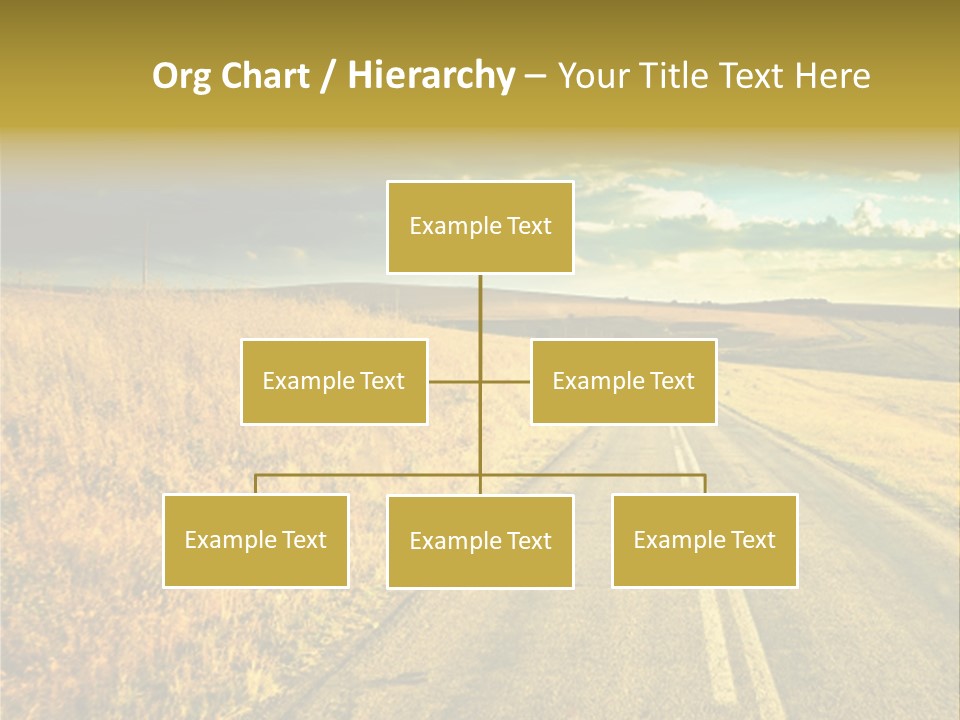 A Road Going Through A Field With A Cloudy Sky In The Background PowerPoint Template