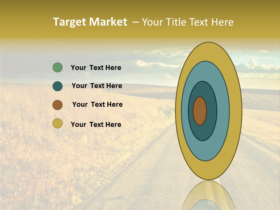 A Road Going Through A Field With A Cloudy Sky In The Background PowerPoint Template