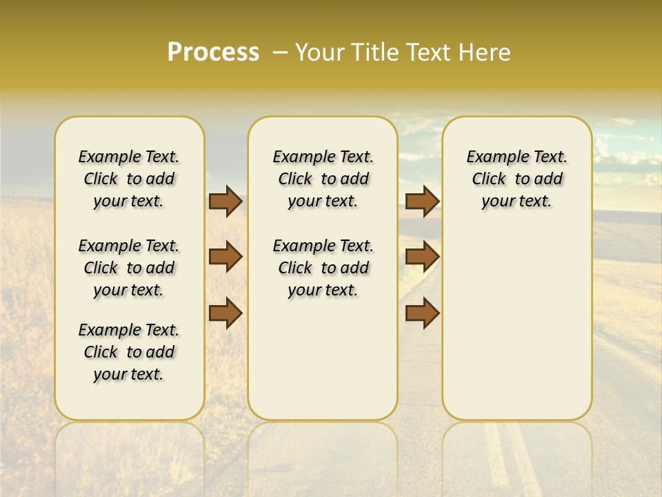 A Road Going Through A Field With A Cloudy Sky In The Background PowerPoint Template