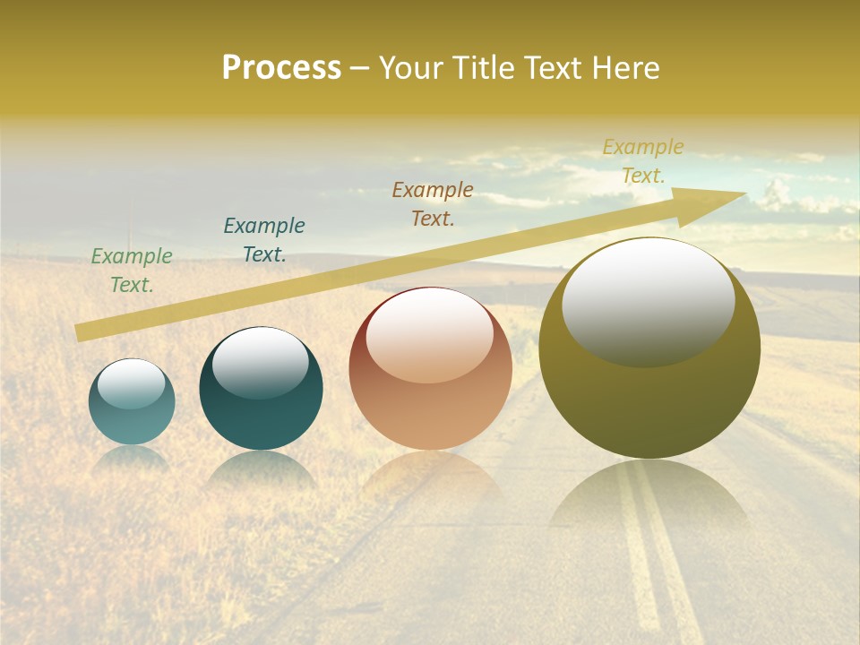 A Road Going Through A Field With A Cloudy Sky In The Background PowerPoint Template