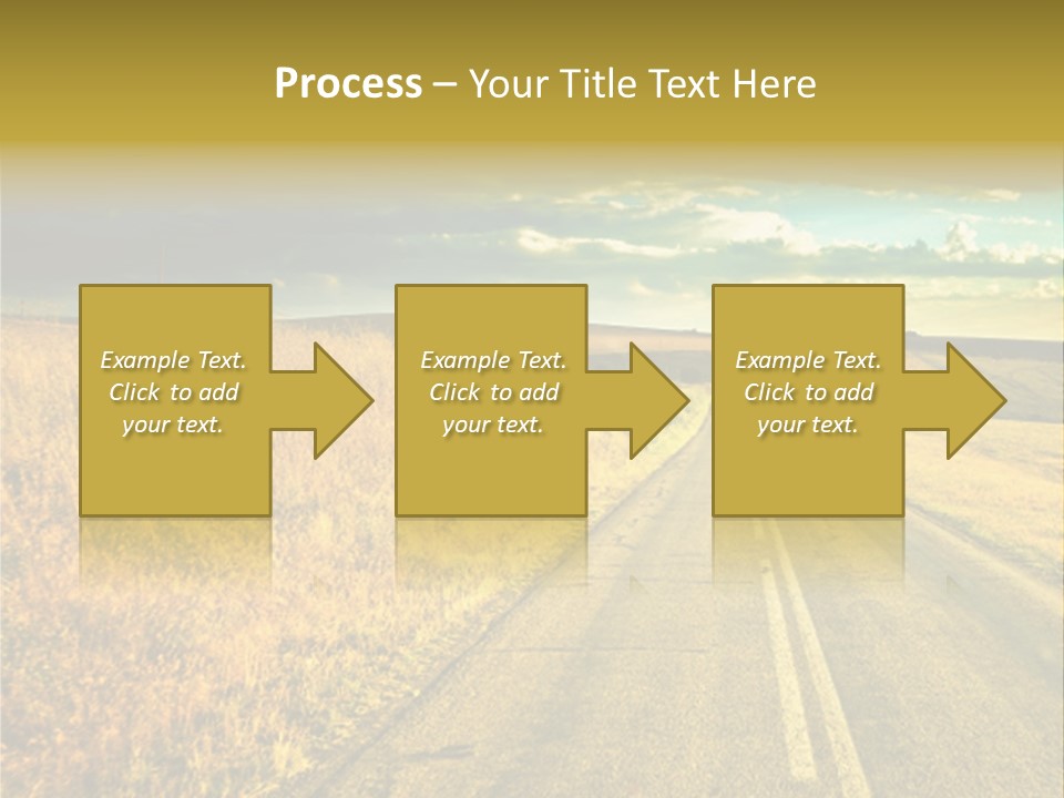 A Road Going Through A Field With A Cloudy Sky In The Background PowerPoint Template