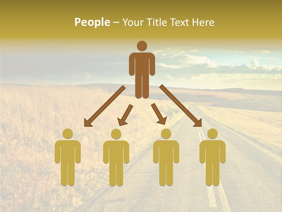 A Road Going Through A Field With A Cloudy Sky In The Background PowerPoint Template