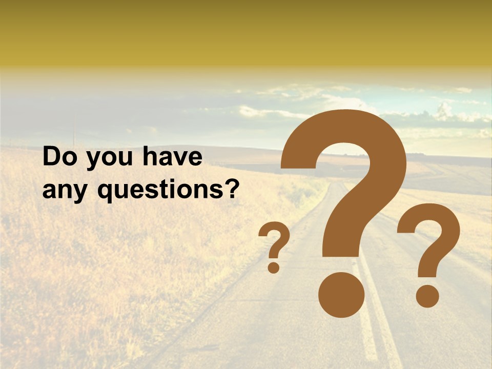 A Road Going Through A Field With A Cloudy Sky In The Background PowerPoint Template