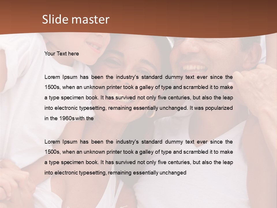 Beautiful Portrait Of A Happy Family Outdoors During Vacations PowerPoint Template