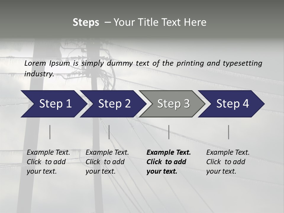 Frozen Power Lines Right After The Ice Storm Ended In Paducah. The Sun Is Making Its First Appearance Through The Mean Looking Clouds. PowerPoint Template