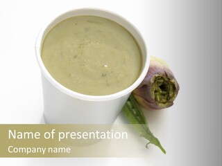 Cup Of Soup Isolated On A White Background PowerPoint Template