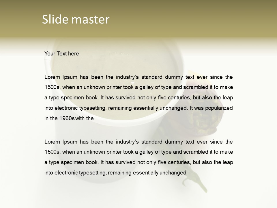 Cup Of Soup Isolated On A White Background PowerPoint Template