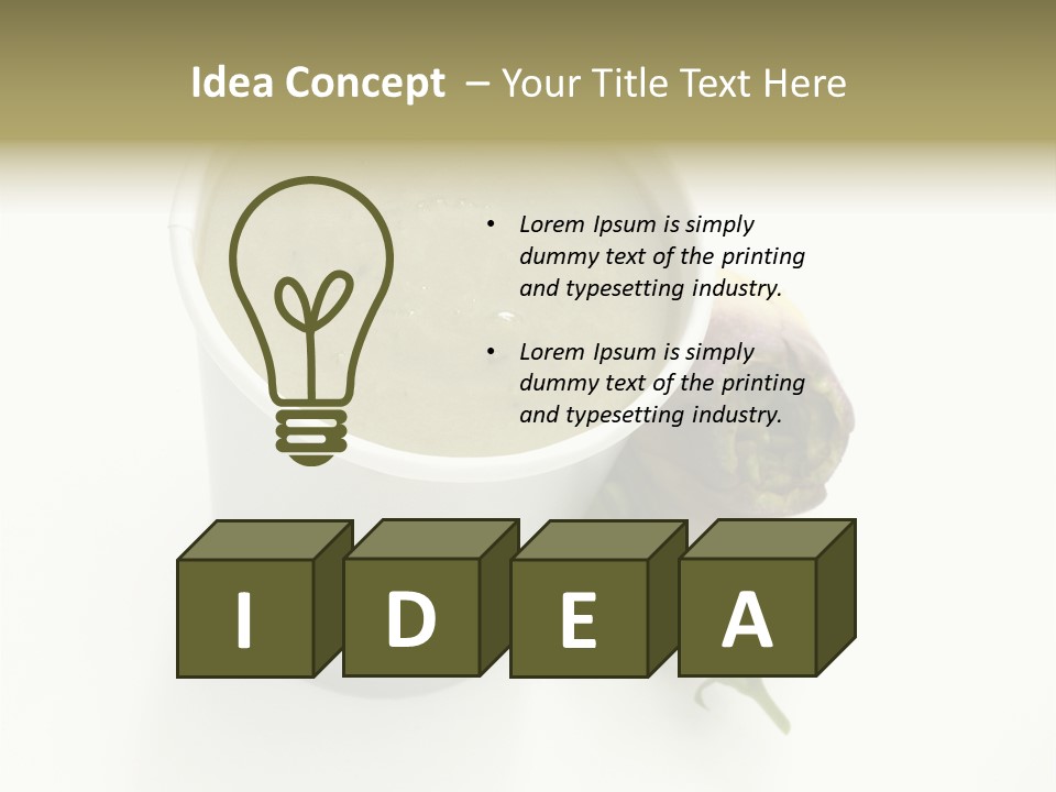 Cup Of Soup Isolated On A White Background PowerPoint Template