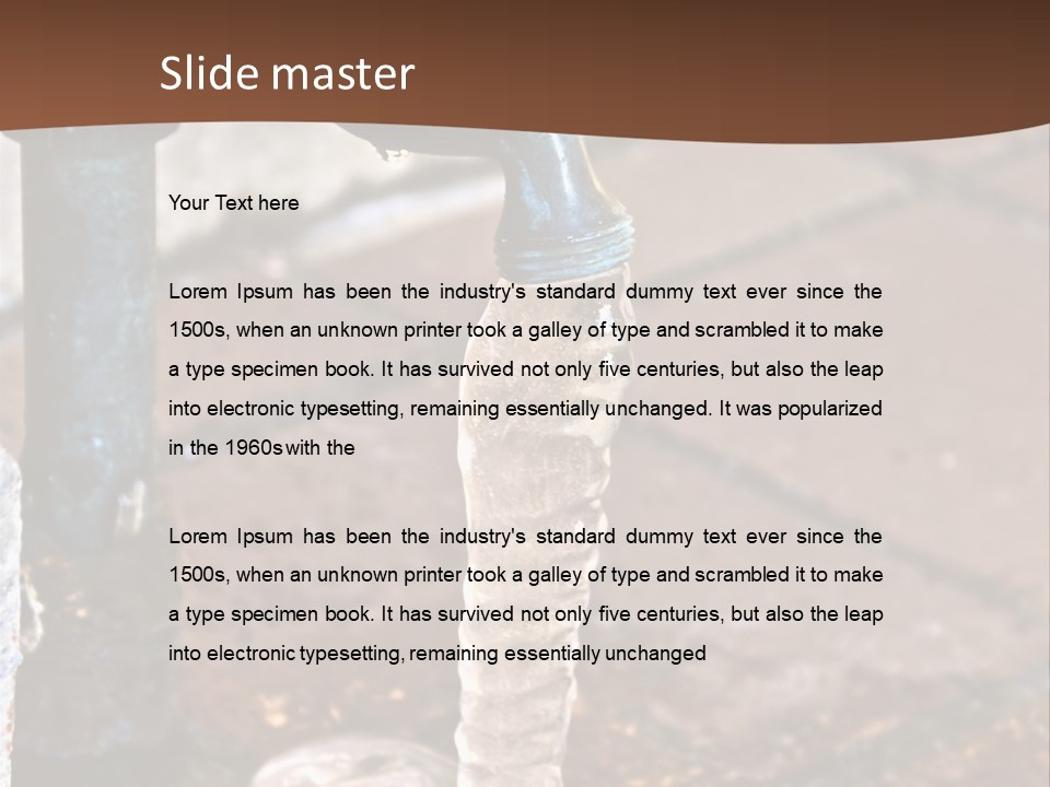 Outside Water Spigot Dripping And Frozen With Lots Of Ice PowerPoint Template