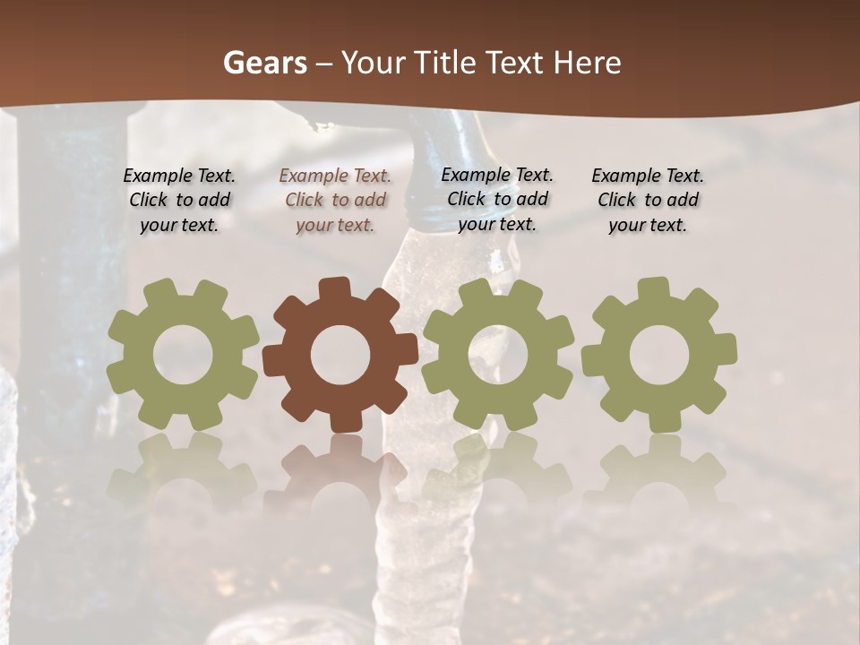 Outside Water Spigot Dripping And Frozen With Lots Of Ice PowerPoint Template