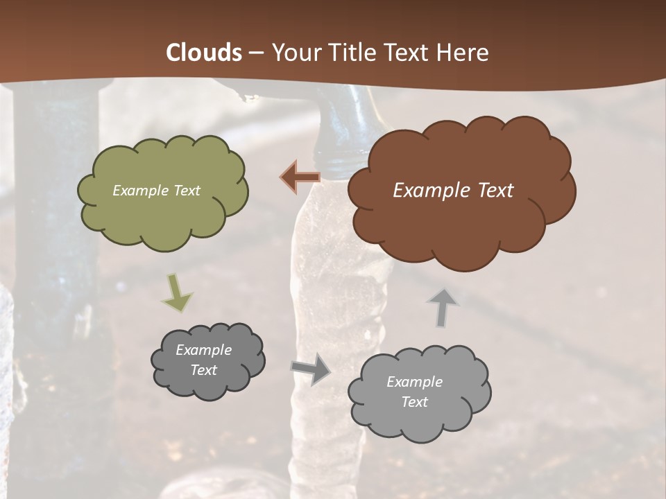 Outside Water Spigot Dripping And Frozen With Lots Of Ice PowerPoint Template