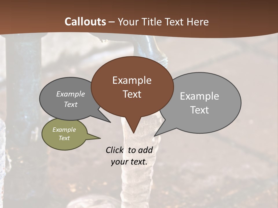 Outside Water Spigot Dripping And Frozen With Lots Of Ice PowerPoint Template