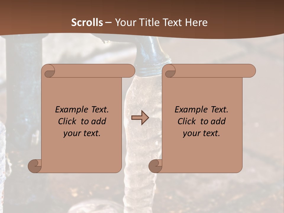 Outside Water Spigot Dripping And Frozen With Lots Of Ice PowerPoint Template