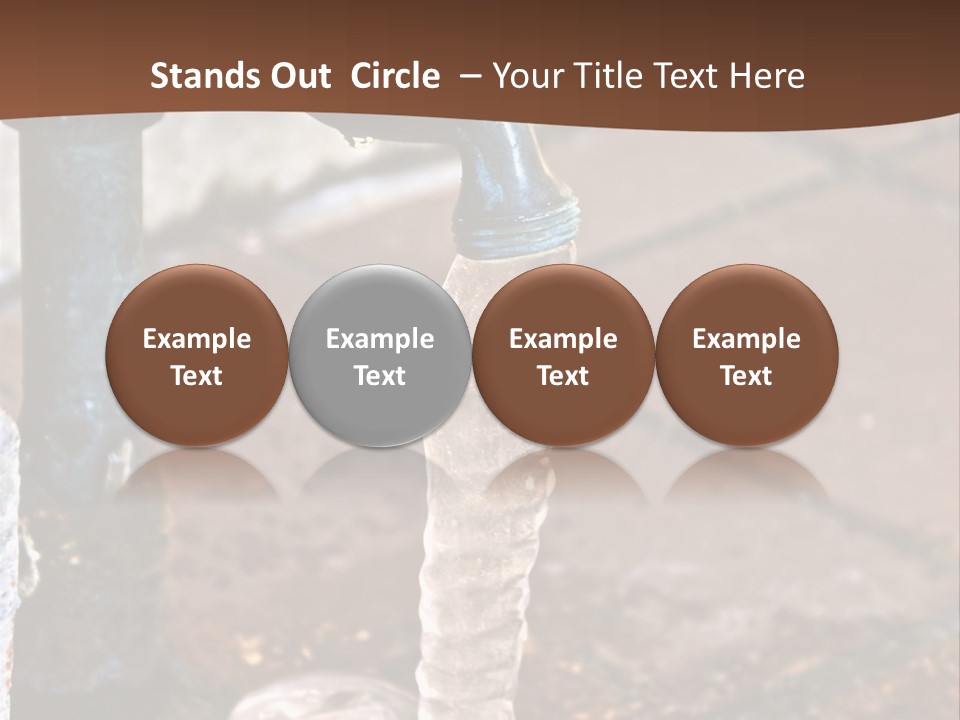 Outside Water Spigot Dripping And Frozen With Lots Of Ice PowerPoint Template