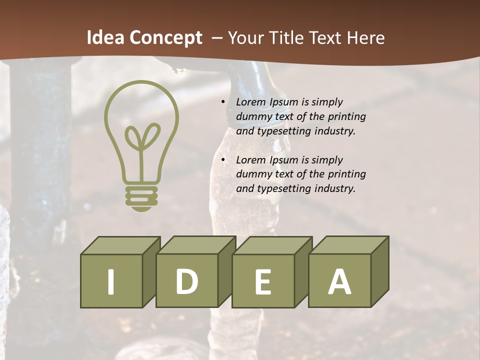 Outside Water Spigot Dripping And Frozen With Lots Of Ice PowerPoint Template