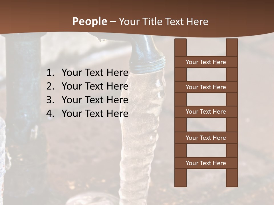 Outside Water Spigot Dripping And Frozen With Lots Of Ice PowerPoint Template