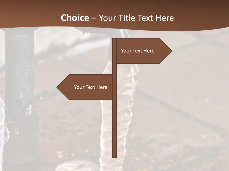 Outside Water Spigot Dripping And Frozen With Lots Of Ice PowerPoint Template