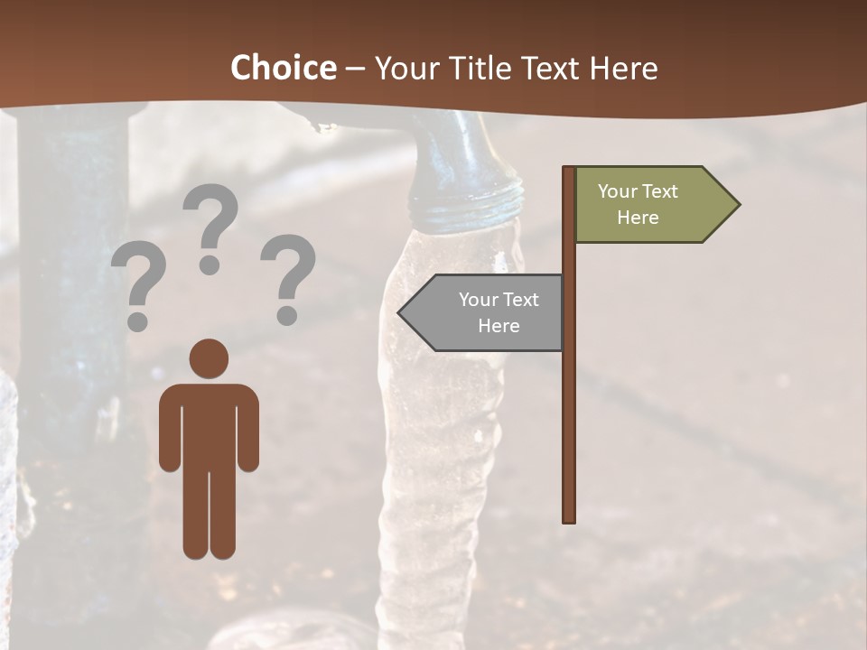 Outside Water Spigot Dripping And Frozen With Lots Of Ice PowerPoint Template