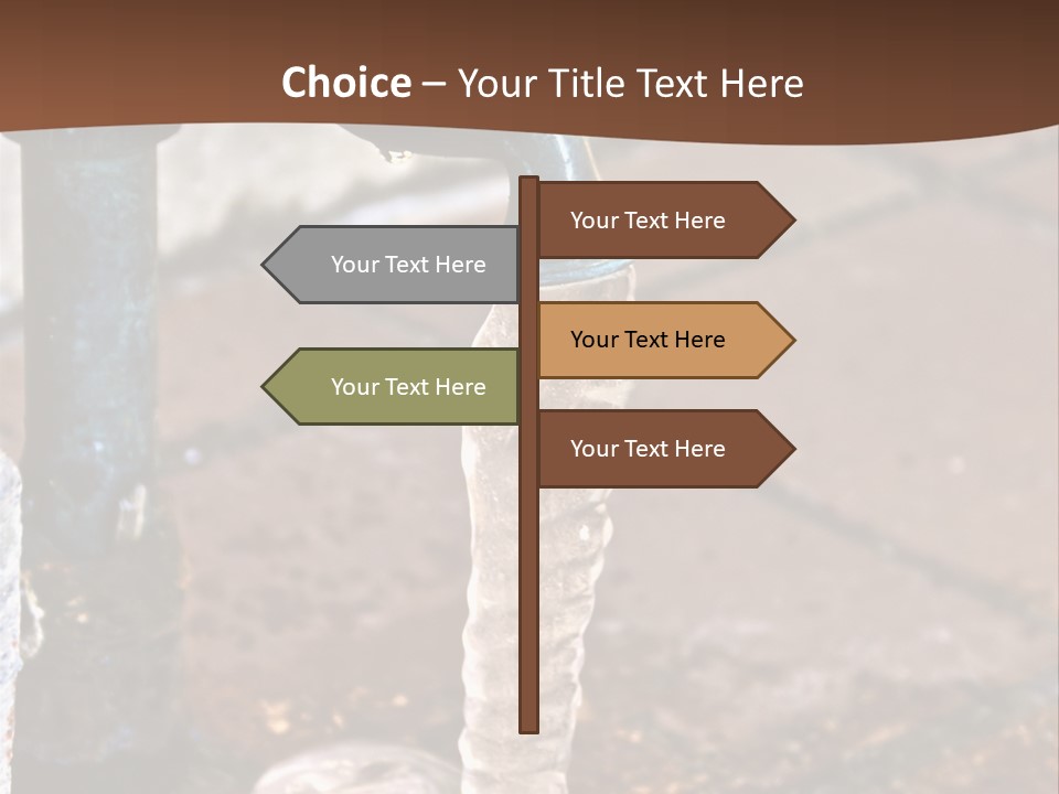 Outside Water Spigot Dripping And Frozen With Lots Of Ice PowerPoint Template