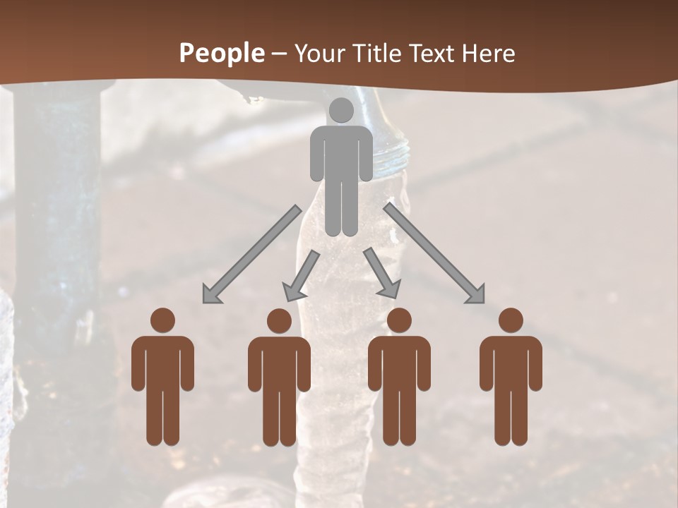 Outside Water Spigot Dripping And Frozen With Lots Of Ice PowerPoint Template