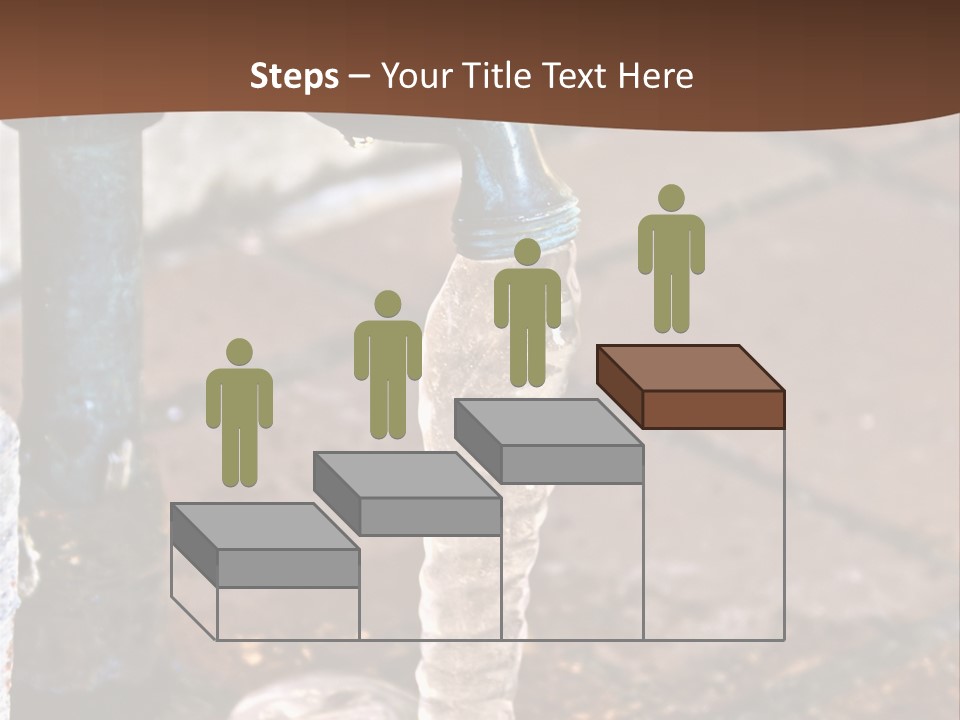 Outside Water Spigot Dripping And Frozen With Lots Of Ice PowerPoint Template