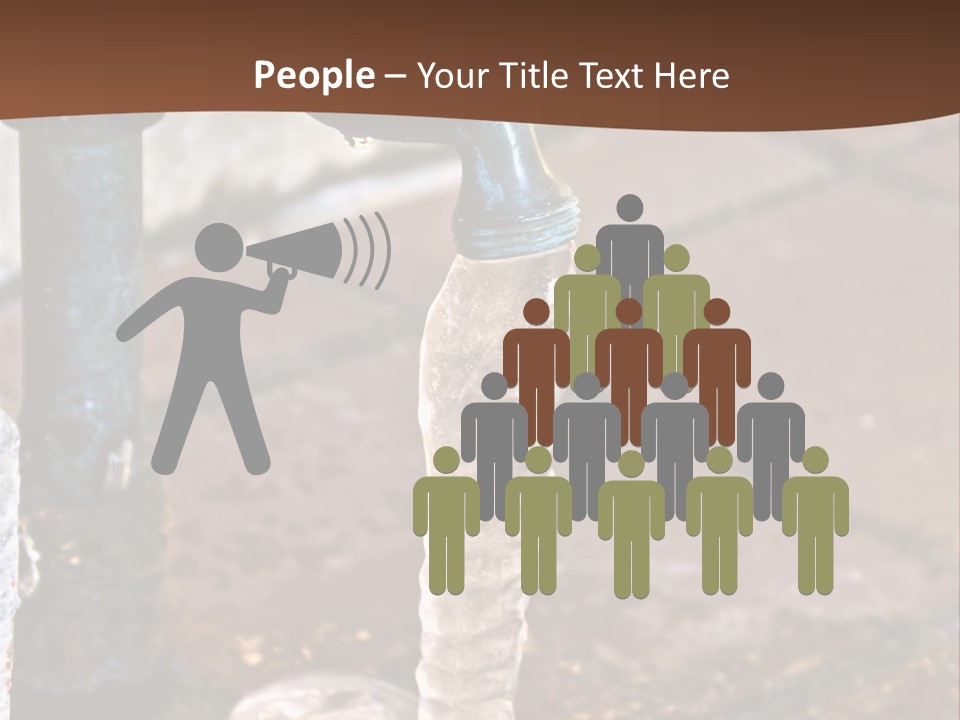 Outside Water Spigot Dripping And Frozen With Lots Of Ice PowerPoint Template