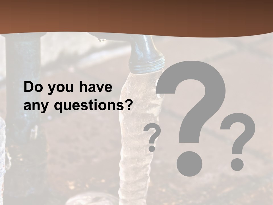 Outside Water Spigot Dripping And Frozen With Lots Of Ice PowerPoint Template