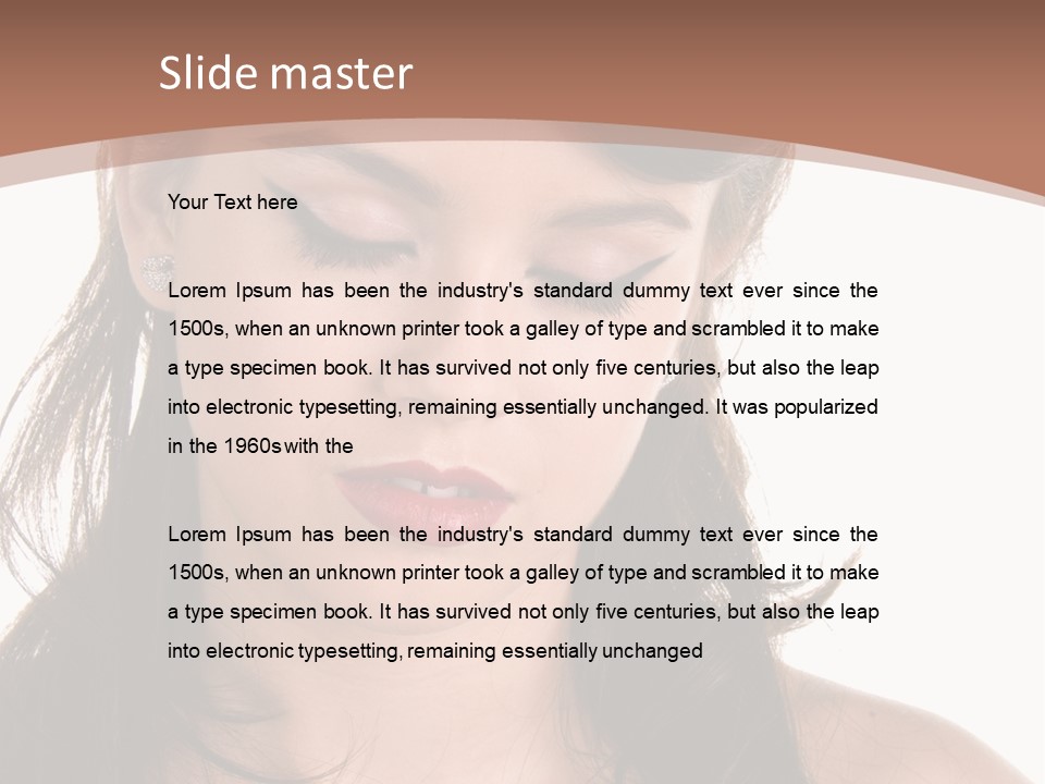 Beautiful Teenage Girl In 1950'S Rockabilly Fashion Polka Dot Dress, Hair And Makeup PowerPoint Template