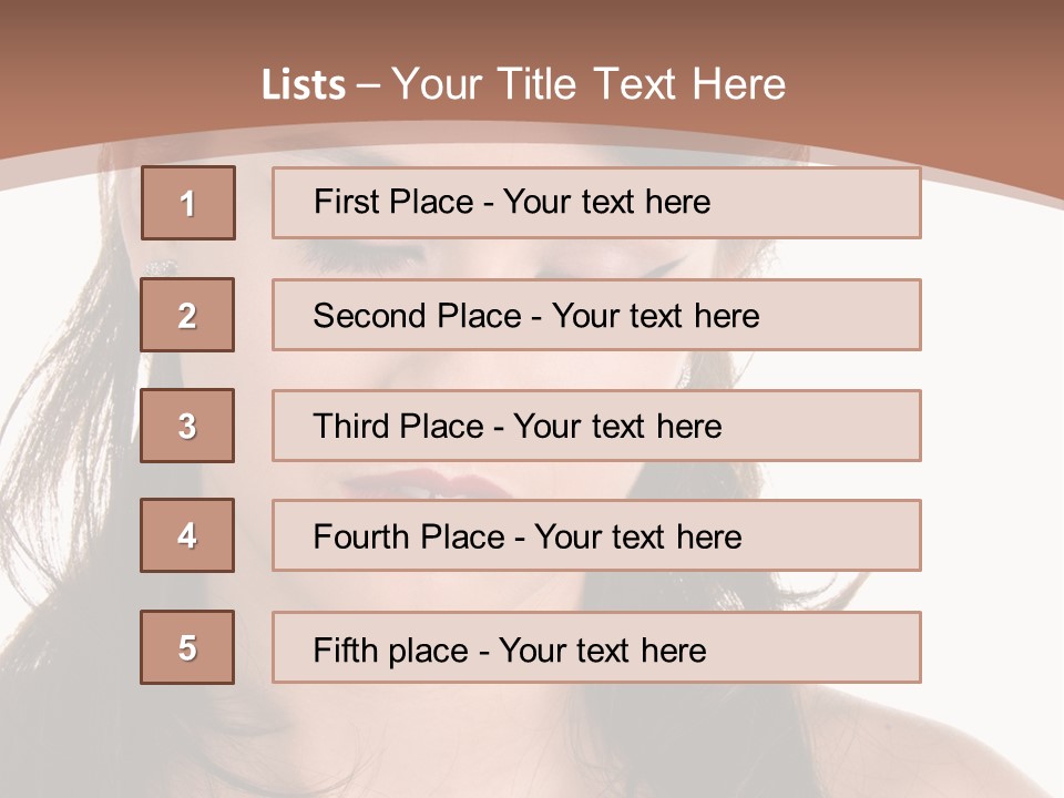 Beautiful Teenage Girl In 1950'S Rockabilly Fashion Polka Dot Dress, Hair And Makeup PowerPoint Template