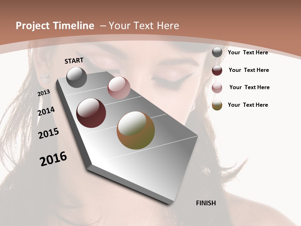 Beautiful Teenage Girl In 1950'S Rockabilly Fashion Polka Dot Dress, Hair And Makeup PowerPoint Template