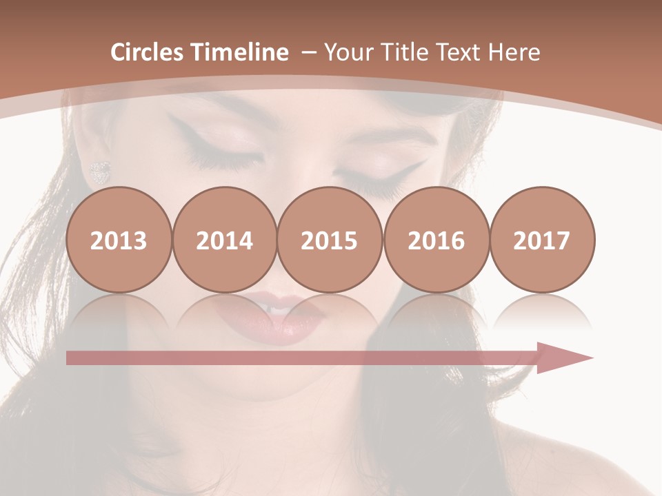 Beautiful Teenage Girl In 1950'S Rockabilly Fashion Polka Dot Dress, Hair And Makeup PowerPoint Template