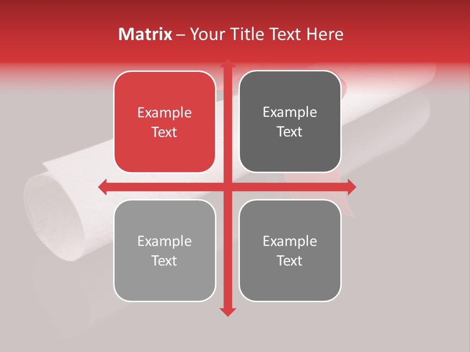 Diploma With A Red Silk Ribbon, Isolated On Black Background. PowerPoint Template