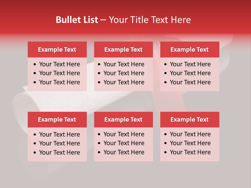 Diploma With A Red Silk Ribbon, Isolated On Black Background. PowerPoint Template