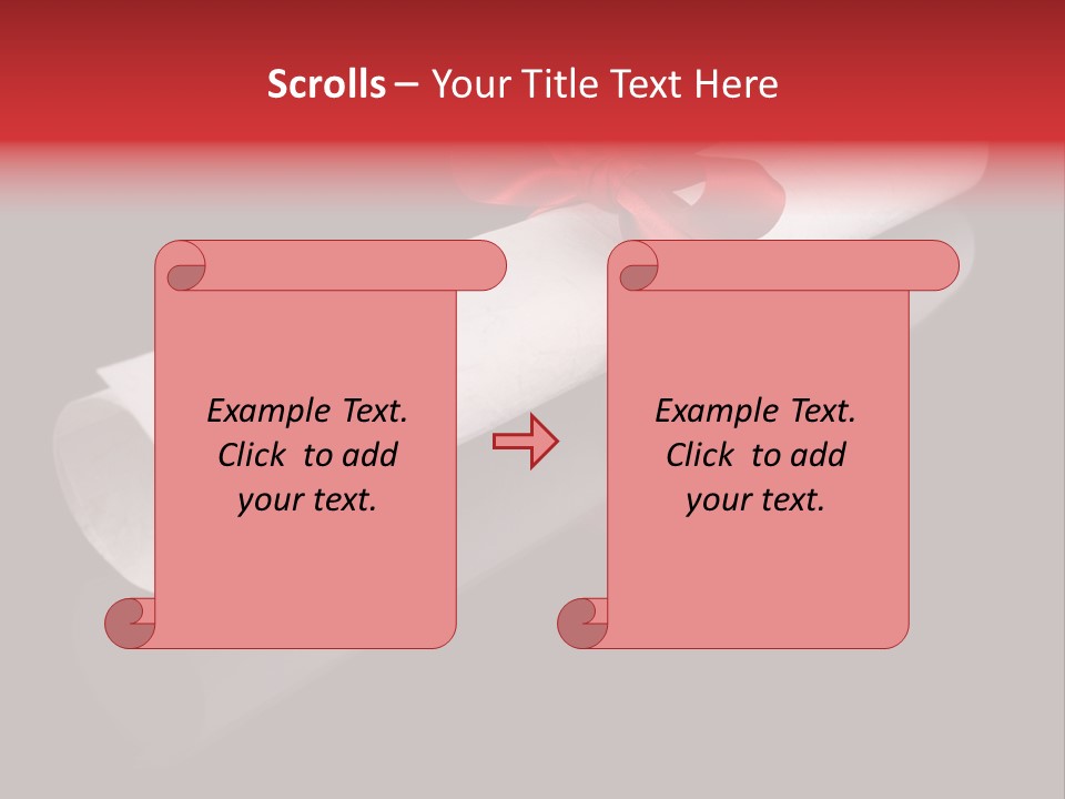 Diploma With A Red Silk Ribbon, Isolated On Black Background. PowerPoint Template