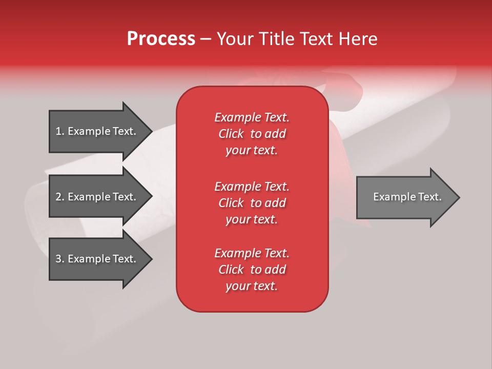 Diploma With A Red Silk Ribbon, Isolated On Black Background. PowerPoint Template