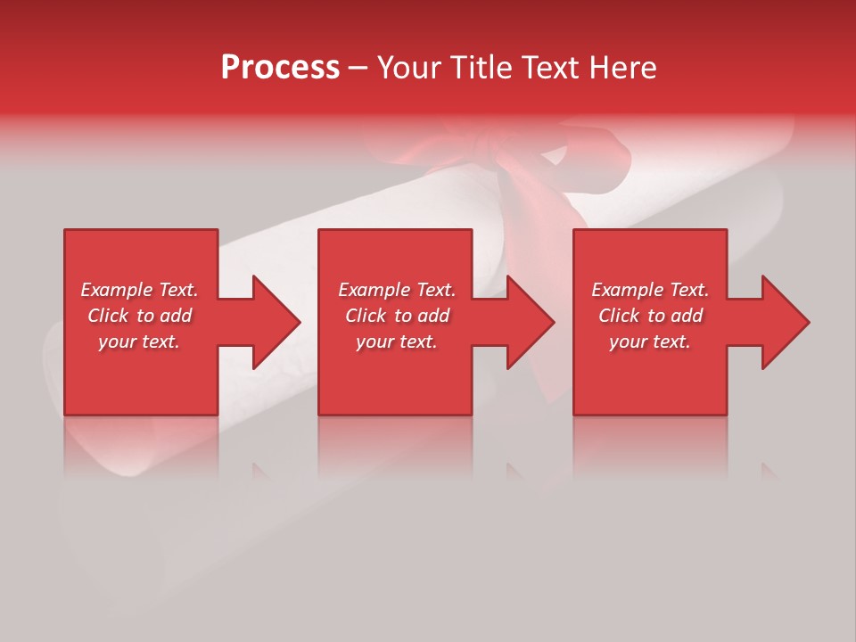 Diploma With A Red Silk Ribbon, Isolated On Black Background. PowerPoint Template