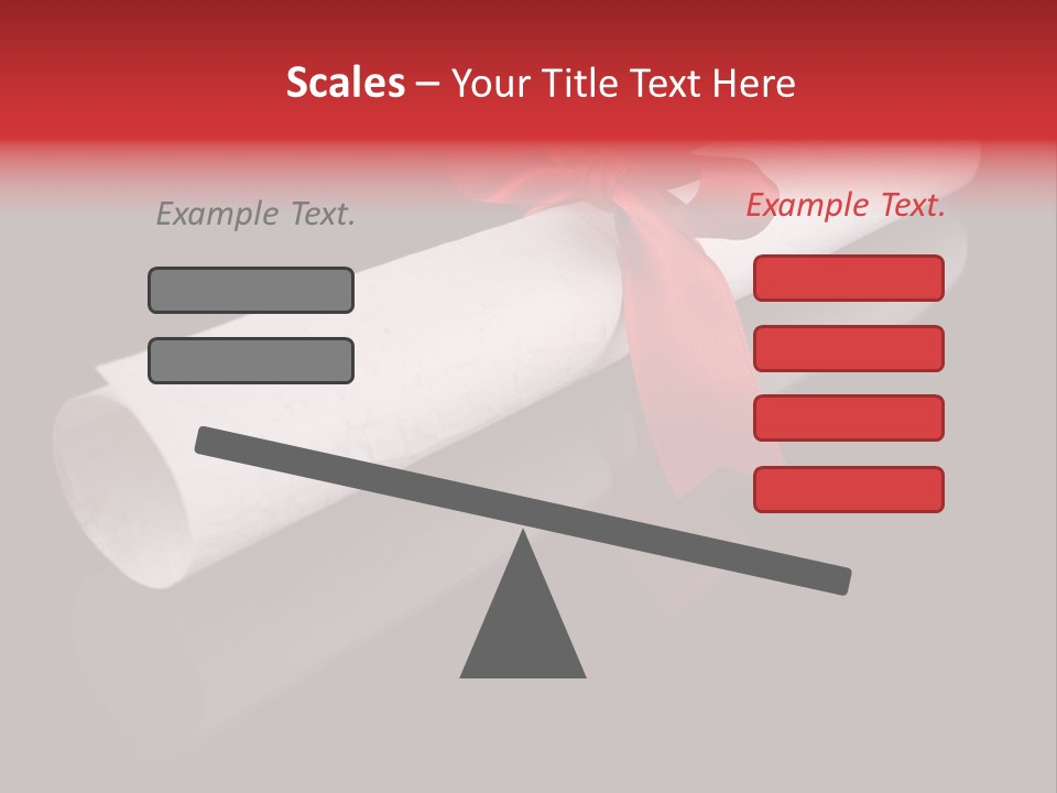 Diploma With A Red Silk Ribbon, Isolated On Black Background. PowerPoint Template