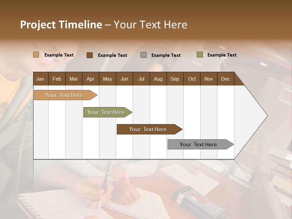 Small Group Of Students At A Library Studying PowerPoint Template