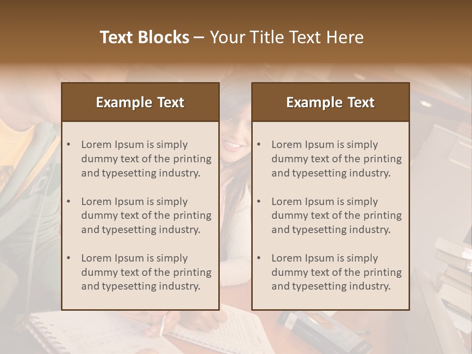 Small Group Of Students At A Library Studying PowerPoint Template